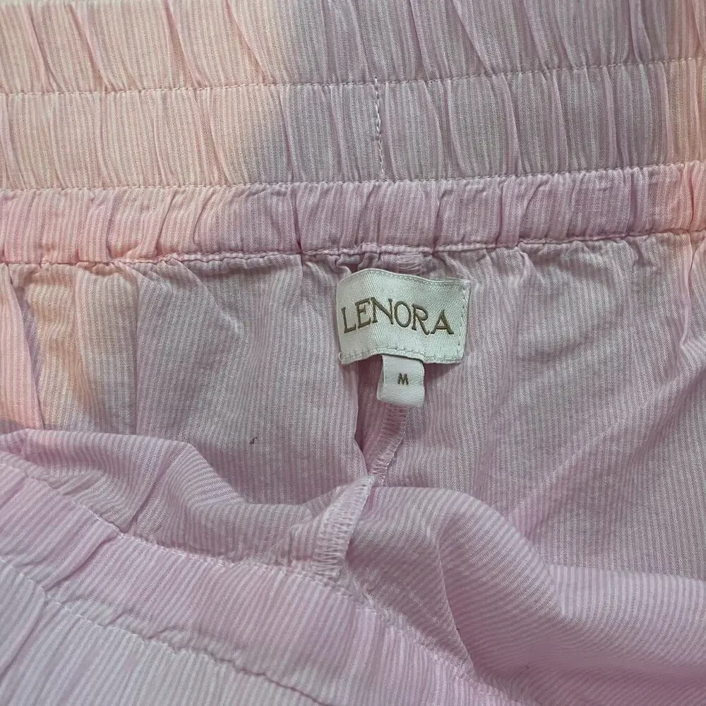 Lenora Pink Cotton Drawstring Lounge Pants Relaxed Casual Women M‎